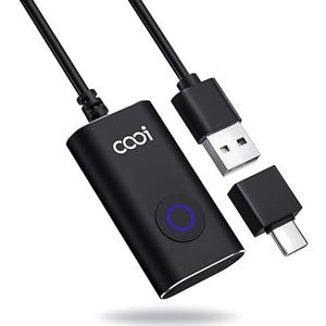 Cooidea Undetectable USB Mouse Jiggler, Mouse Move met aan/uit-schakelaar en USB-C-adapter, drivervrij, plug-and-play voor laptop/pc/computer, 4 werkmodi simuleert muisbeweging