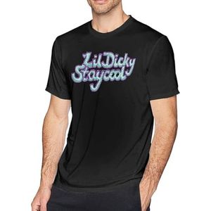 Ayobox Lil Dicky Shirt Men Casual Fashion Novelty Short Sleeve Crewneck Cotton Tee Tops Black overhemden(Small)