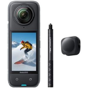 Insta360 X4 Pack snowboard - Action Cam 360° 8K waterdicht, 4K groothoekvideo, onzichtbaar selfiestickeffect, afneembare lenzen, batterijduur 135 min, Editing IA