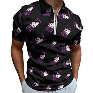 I Suck At Fantasy Voetbal Eenhoorn Half Zip-up Polo Shirts Voor Mannen Slim Fit Korte Mouw T-shirt Sneldrogende Golf Tops Tees 5XL