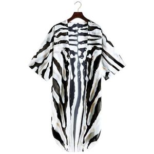 ZPFDSG Dames lang badpak cover-up open voorkant hoge split vloeiende chiffon kimono strand vest cover ups voor vrouwen strandkleding (kleur: F, maat: XXL)