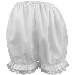 Brigitta Victoriaanse/Edwardiaanse Bloomers - Pantalons met Kanten Trim Fancy Dress Sissy Knickers, Grijs, M