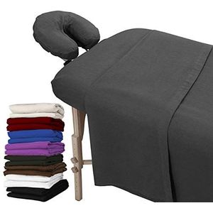 London Linens Extra dik 100% katoen flanel massage tafel cover sheet 3-delige set (groenachtig grijs)