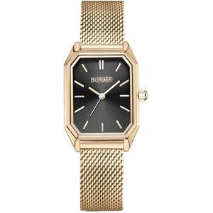 Burker Watches Isabell - Dames Horloge Goud Zwart Mesh - Dames Polshorloge met RVS Milanese Band Gold-Plated Analoog Quartz 3-ATM Waterdicht - 28mm