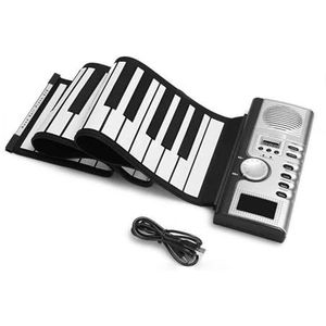 elektronisch toetsenbor 61 Toetsen Oprolbaar Pianotoetsenbord Elektronische Piano Met Ingebouwde Luidspreker LCD-scherm Opnamefunctie Voor Beginners
