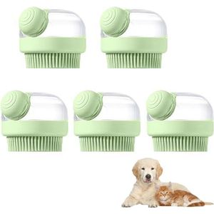Hoofdhuidmassageborstel met shampoo gevuld douchegel, lichaamsborstel scrubborstel massage badborstel douche doucheborstel voor vrouwen mannen, huisdierbad massageborstel - 5 groen