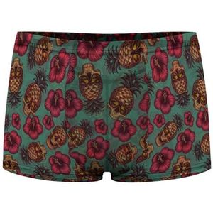 Hawaiiaanse doodskop en bloemen heren boxerslips sexy shorts mesh boxers ondergoed ademende onderbroek string