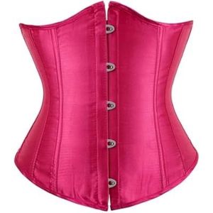 LSYHHXC Korsettopjes voor vrouwen en vrouwen, sexy satijnen onderborstkorset bustier top taille cincher afslankende bodyshaper korsetten bustiers lingerie grote maat 49, 7055Rose, M