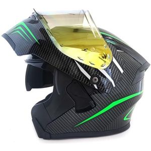 Opklapbare Motorhelmen ECEDOT-Goedgekeurde Integraalhelm Met Geïntegreerd Motormodulaire Helm Met Dubbel Vizier Crash Racing Helm Ventilatie Heren Dames 23,XXL:63-64CM