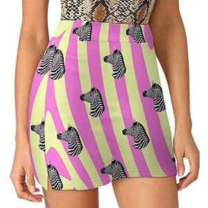 Zebra Head Dames Skorts Hoge Taille Tennisrok Gelaagde Korte Mini Rok Culottes Skorts Met Zakken XL