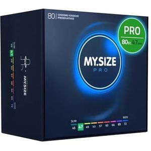 MY.SIZE PRO condoommaat 1, 47 mm, 80 condooms - Perfecte pasvorm en een geschikte maat voor elke man