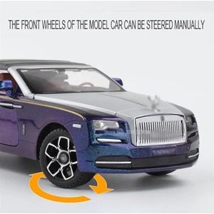 Simulatie legering modelauto Voor Rolls-Royce Dawn 1:24 Legering Sport Auto Model Speelgoed Auto Simulatie Diecasts Speelgoed Voertuigen Geluid Collectie Speelgoed gift (Color : Purple)