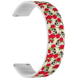 Solo Loop band compatibel met Garmin Vivoactive 5, Vivoactive 3/3 Music, Approach S12/S40/S42 (Skull Red) Quick-Release 20 mm rekbare siliconen band band accessoire, Siliconen, Geen edelsteen