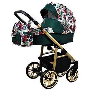 Kinderwagen 3 in 1 complete set met autostoeltje Isofix babybad babydrager Buggy Colorlux Gold van ChillyKids Chili 2in1 zonder autostoel