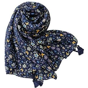 Damessjaals, Dunne Sjaals, Blauwe kleine bloemmotieven, Zonnebrandhanddoeken, Strandhanddoeken, Omslagdoeken, All Seasons (blauw 180 * 88cm)