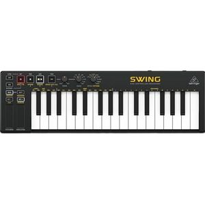 Behringer SWING 32-toetsen USB MIDI-controllertoetsenbord met 64 stappen polyfone sequencing, akkoord- en arpeggiatormodi, compatibel met pc en Mac