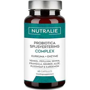 Probiotisch Spijsverterings Complex - Kurkuma + Enzymen Venkel + Psyllium + Senna + Wierook - 60 Capsules Spijsverteringscomplex Nutralie