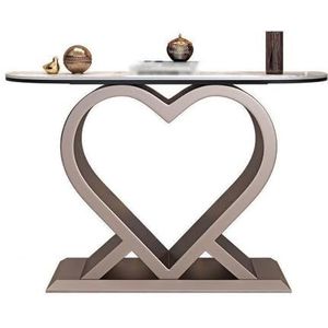 Consoletafel met kunstmarmeren blad - Ingangstafel - Moderne accenttafel for woonkamer, foyer en gangruimtes(Rose Gold,S)