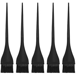 LURROSE 5 stuks verfkwasten siliconen haarkleuring penseel kleuraccessoires voor kappers salon (zwart)