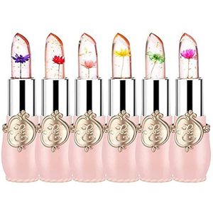 FirstFly 6 stuks langdurige voedende lippenstiften met kristalbloem
