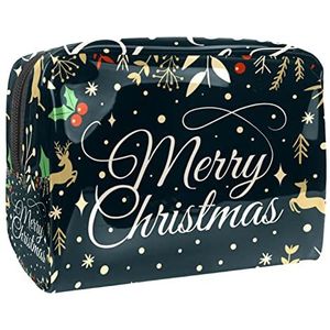 Kleurrijke sneeuwvlok beige waterdichte cosmetische tas met rits, draagbare PVC cosmetische make-up tas tas voor vakantie, reizen, badkamer, Veelkleurig17, 18.5x7.5x13cm/7.3x3x5.1in,
