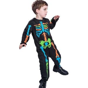 Halloween skelet bodysuit - Eng Skeletonl Jumpsuit los voor kleine jongens,Halloween-kostuumproducten voor Trick-Or-Treating-spellen, thuis, Halloween-feest, spookhuis Hirara