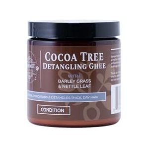 Qhemet Biologics Cocoa Tree Detangling Ghee - Verzachtende ontklitter Ideaal voor 4C-3C haar met hoge porositeit - maakt het kammen gemakkelijker en herstelt flexibiliteit, elasticiteit en zachtheid