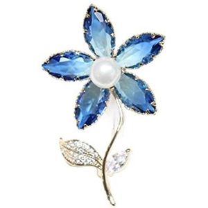 Broche Spelden Voor Dames Zon Bloem Pin Sjaal Sjaal Eenvoudige Corsage Vrouwelijke Accessoires Prachtige Broches Broche Dames Art(Color:Blue)
