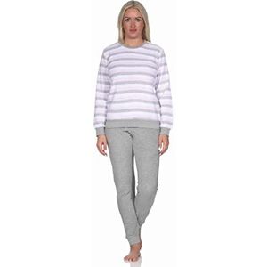 Normann - Badstof Pyjama - Roze - Dames - Lange Mouwen - Manchetten