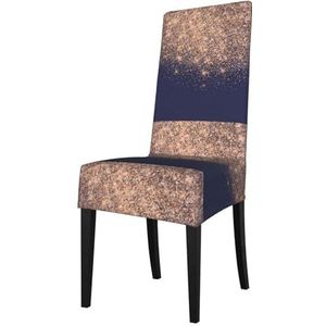 KemEng Koperblauw marineblauw roos glitter make-up kunstenaar schoonheid, stoelhoezen, stoelbeschermer, stretch eetkamerstoelhoes, stoelhoes voor stoelen