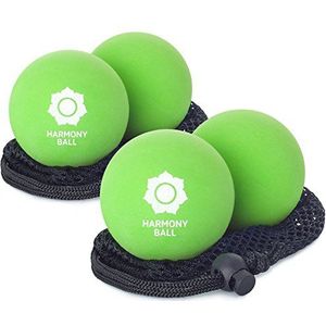 Massagebal van natuurlijk rubber met net, 2 x massageballen van elk 6,3 cm / 7,2 cm, aangenaam soepel, perfect voor fascia en massagestaaf