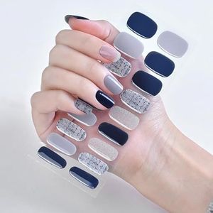 INTEROOKIE Semi-uitgeharde gelnagelsticker tussentijdse en duurzame UV-nagelstickersticker Verwijderbare en draagbare nagelsticker (JK307)