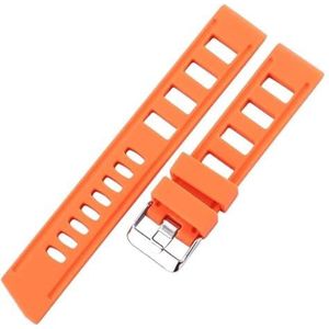 Kijk naar bands Horlogeband Rubber Horlogeband 20mm 22mm Vrouwen Mannen Zachte Siliconen Horlogebanden Armband met Gepolijste Gesp Horlogebanden Vervanging Dagelijks (Color : Orange, Size : 20mm)