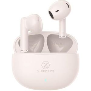 ZIPFORCE True draadloze hoofdtelefoon, Bluetooth 5.3 hoofdtelefoon, 4 microfoons, ENC, heldere oproepen, Touch Control 40 afspeeltijden, TWS waterdicht IPX5, lichte hoofdtelefoon