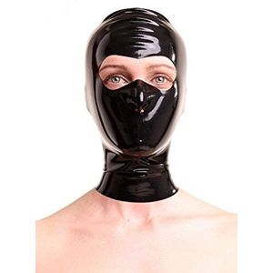 Anita Berg AB4031 latex masker zonder ritssluiting, hoofdmasker mond tot ogen open, L zwart