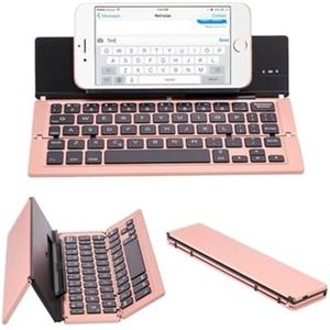 Folding keyboard -PYRIOLHI- Mobile tablet computer three system universal - Wireless Bluetooth keyboard - multimedia folding wireless keyboard(Pink)