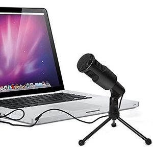 PC USB-microfoon met standaard, geluidsarm PC-microfoon voor streaming voor zoom voor Skype Microfoon voor computer met ruisonderdrukkende schijf Gratis pc-microfoon(zwart)