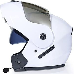 Motorhelm, Volledige motorhelm met anti-condens dubbel vizier Bluetooth ingebouwde microfoon ECE-goedgekeurd B3,XL=61-62CM(B2,XL=6162CM)