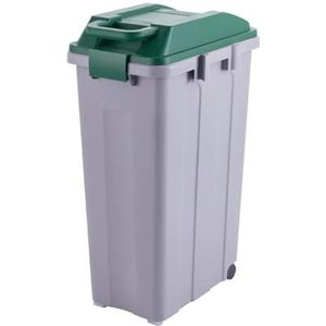 Afvalbak Afvalbakken for buiten met deksel Geclassificeerde vuilnisbak met grote capaciteit en 2 wielen Vuilnisbakken for buiten Afvalbakken for buiten (Color : Green, Size : 35L)