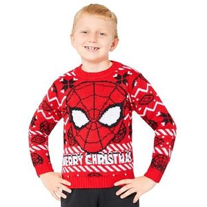Marvel Spiderman Kersttrui voor kinderen, gebreid, sweatshirt, Kerstmis, jumper voor kinderen, jongens (Rood, 4-5 Jaar)
