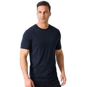 Merino Protect Merino Wol T-shirts Mannen Geurbestendigheid Functioneel T-Shirt Lichtgewicht Ondershirt voor Wandelen Reizen, Donkerblauw, XL