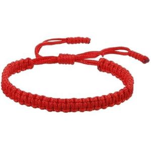 Etnisch geweven amulet veelkleurige armbanden armbanden geschikt for vrouwen mannen handgemaakte touw bedelarmband vriend cadeau(Color:Red 1)