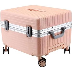 Trolleykoffer Reiskoffer Handbagage 20-inch Koffer Met Breed Handvat, Hardshell Met Aluminium Frame, Spinnerwielen Lichtgewicht Koffer (Color : Roze, Size : 20inch)