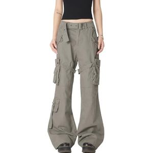 Khaki,L,Cargobroeken Katoenen Bandjes Casual Uitlopende Overalls Joggers Met Meerdere Zakken Wandel-Joggingbroeken