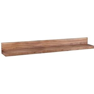 FineBuy Wandplank 160 cm Acacia Massief Hout | Muurplank Hangende Plank | Plank voor de Wand Zwevend