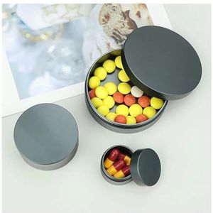 Pill Cans Mini Waterproof Stainless Steel Sealing Bottle Outdoor EDC Survival Pill Box Container Casule Pill Bottle Tank Case(Gray,M)