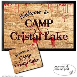 1art1 Friday The 13th, Welcome To Camp Crystal Lake Deurmat (60x40 cm) + Muismat (23x19 cm) Cadeauset