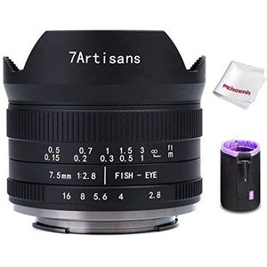 7artisans 7.5mm F2.8 II V2.0 Fisheye Lens voor X-mount X-A1 X-A2 X-AT X-M1 XM2 X-T1 X-T2 X-T10 X-Pro1 X-E1 X-E2