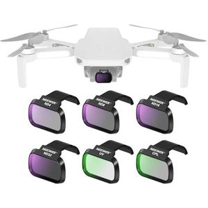 NEEWER 6-pack ND-filterset compatibel met DJI Mini 4K/2/Mavic/SE/2 SE, drone-lensaccessoires, klikbare CPL UV-neutrale dichtheidsfilters ND4/ND8/ND16/ND32, Multi gecoat HD-glas gimbalveilig, FL-B31