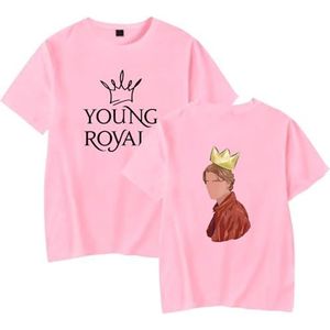 Young Royals Tee Mannen Vrouwen Mode T-Shirt Unisex Jongens Meisjes Cool Korte Mouw Shirts Casual Zomer Kleding, roze, L